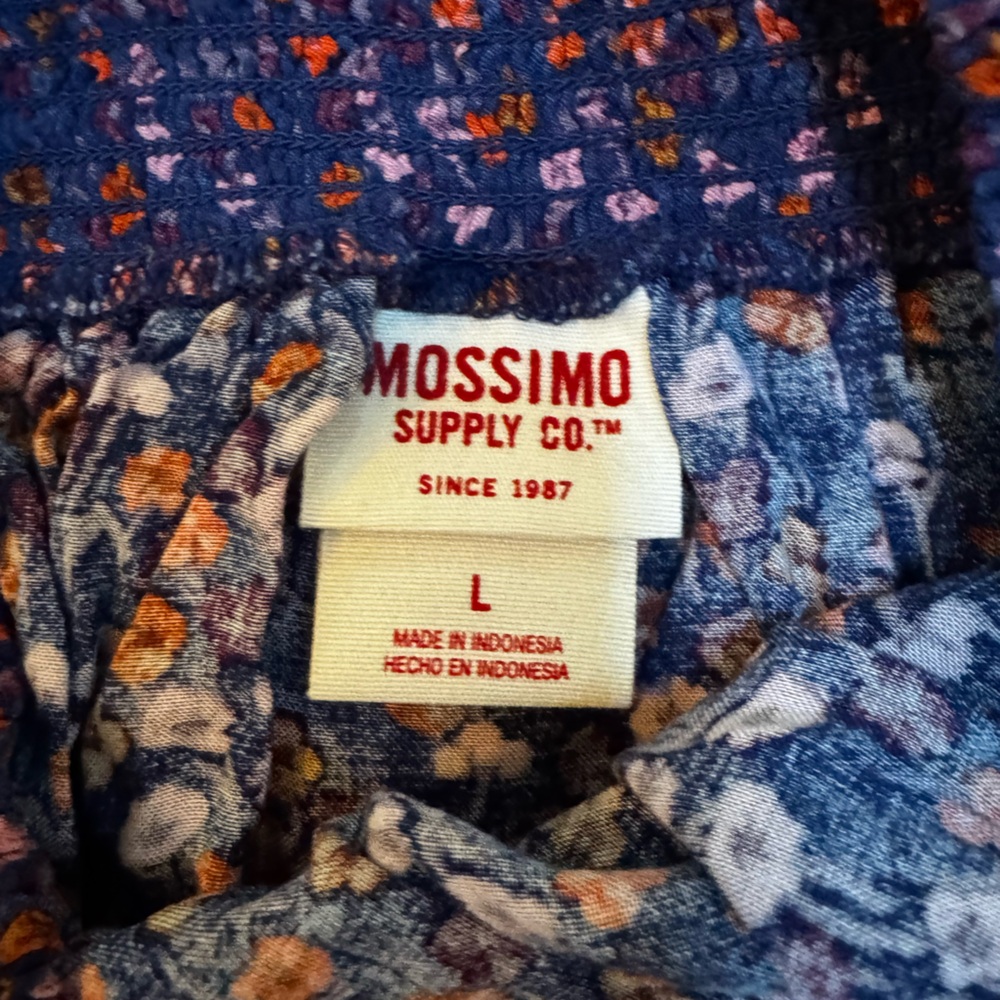 Mossimo Supply Co. Women's Soft Skirt Challis Floral Print Navy Skirt, L - Picture 2 of 4